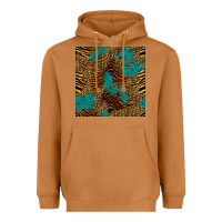 Meerkat tiger leopard turquoise glitter seamless pattern Heavyweight Hoodie - BundleAndBundleShop
