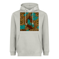 Moon Dust tiger leopard turquoise glitter seamless pattern Heavyweight Hoodie - BundleAndBundleShop
