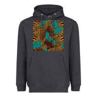 Smoke tiger leopard turquoise glitter seamless pattern Heavyweight Hoodie - BundleAndBundleShop