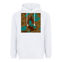 White tiger leopard turquoise glitter seamless pattern Heavyweight Hoodie - BundleAndBundleShop