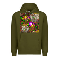 Army Green Mardi Gras Cow Leopard Seamless Pattern Premium Hoodie - FaDigitalArtStudio