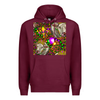 Burgundy Mardi Gras Cow Leopard Seamless Pattern Premium Hoodie - FaDigitalArtStudio