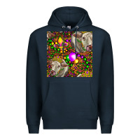 Navy Mardi Gras Cow Leopard Seamless Pattern Premium Hoodie - FaDigitalArtStudio
