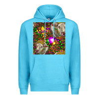 Ocean Blue Mardi Gras Cow Leopard Seamless Pattern Premium Hoodie - FaDigitalArtStudio