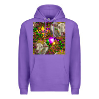 Purple Mardi Gras Cow Leopard Seamless Pattern Premium Hoodie - FaDigitalArtStudio