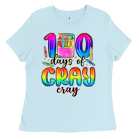 Baby Blue 100 days of cray cray Ladies Tee - MaliasSmallBusiness