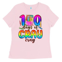 Bubblegum Pink 100 days of cray cray Ladies Tee - MaliasSmallBusiness