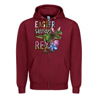 Burgundy Easter Saurus Rex Zipper Hoodie - OliviaCreatesArt
