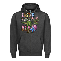 Charcoal Heather Easter Saurus Rex Zipper Hoodie - OliviaCreatesArt