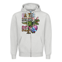 Dove Grey Easter Saurus Rex Zipper Hoodie - OliviaCreatesArt
