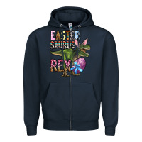 Navy Easter Saurus Rex Zipper Hoodie - OliviaCreatesArt