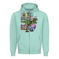 Seafoam Easter Saurus Rex Zipper Hoodie - OliviaCreatesArt
