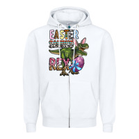 White Easter Saurus Rex Zipper Hoodie - OliviaCreatesArt