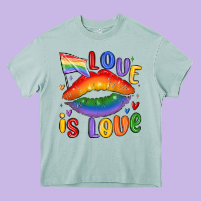Love Is Love Lips Heavy Core Tee Designed By Maliassmallbusiness
