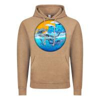 Vintage Coffee humpback whale Vintage Hoodie - BarkalooDesign