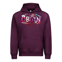 Mauve Wine Valentine OBGYN Urban Hoodie - CowhideDigitalArt