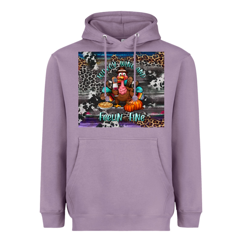 Turkey Wine And Feelin Fine Tumbler Heavyweight Hoodie by BundleAndBundleShop | Teevron