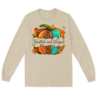 Mushroom pumpkin thankful and blessed Long Sleeve Tee - NancyCooperArtShop