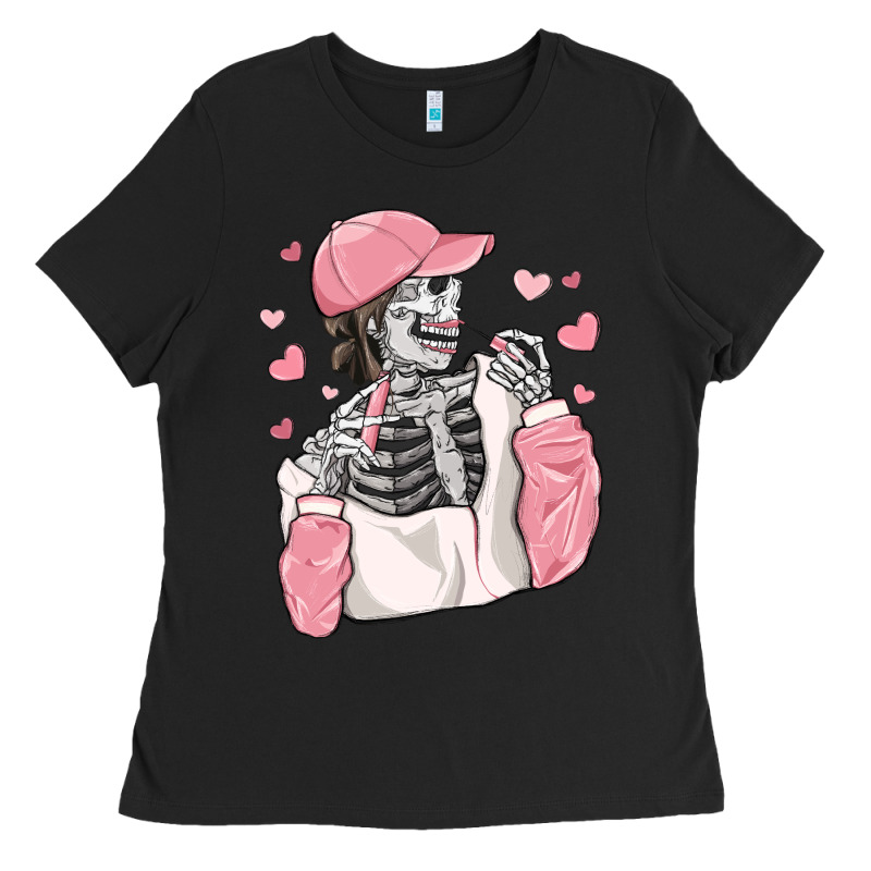Skeleton Girl Valentine's Day Ladies Tee by MaliasSmallBusiness | Teevron