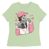Matcha skeleton girl valentine's day Ladies Tee - MaliasSmallBusiness