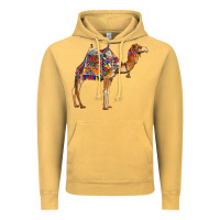 Vintage Mustard camel with colorful saddle Vintage Hoodie - BarkalooDesign