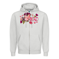 Dove Grey Chicken Valentine's Day xoxo Zipper Hoodie - FaDigitalArtStudio