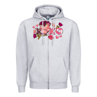 Heather Grey Chicken Valentine's Day xoxo Zipper Hoodie - FaDigitalArtStudio