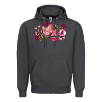 Smoke Chicken Valentine's Day xoxo Zipper Hoodie - FaDigitalArtStudio