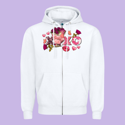 Chicken Valentine's Day Xoxo Zipper Hoodie Designed By Fadigitalartstudio