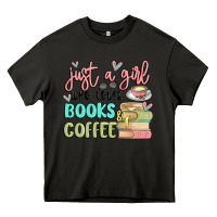 Asphalt just a girl who loves books and coffee Heavy Core Tee - MaliasSmallBusiness