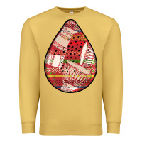 Antique Gold african fabric pattern teardrop earrings 3 Premium Sweatshirt - BundleAndBundleShop