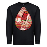 Black african fabric pattern teardrop earrings 3 Premium Sweatshirt - BundleAndBundleShop