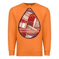 Carrot african fabric pattern teardrop earrings 3 Premium Sweatshirt - BundleAndBundleShop
