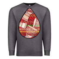 Charcoal Heather african fabric pattern teardrop earrings 3 Premium Sweatshirt - BundleAndBundleShop