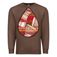 Chestnut african fabric pattern teardrop earrings 3 Premium Sweatshirt - BundleAndBundleShop