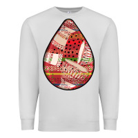 Dove Grey african fabric pattern teardrop earrings 3 Premium Sweatshirt - BundleAndBundleShop
