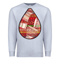 Heather Grey african fabric pattern teardrop earrings 3 Premium Sweatshirt - BundleAndBundleShop