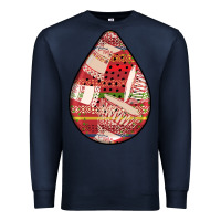Navy african fabric pattern teardrop earrings 3 Premium Sweatshirt - BundleAndBundleShop