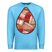 Ocean Blue african fabric pattern teardrop earrings 3 Premium Sweatshirt - BundleAndBundleShop