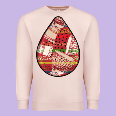 African Fabric Pattern Teardrop Earrings 3 Premium Sweatshirt Designed By Bundleandbundleshop