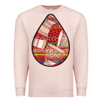 Pale Pink african fabric pattern teardrop earrings 3 Premium Sweatshirt - BundleAndBundleShop