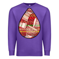Purple african fabric pattern teardrop earrings 3 Premium Sweatshirt - BundleAndBundleShop