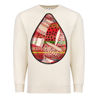 Sandshell african fabric pattern teardrop earrings 3 Premium Sweatshirt - BundleAndBundleShop