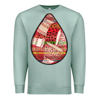 Seafoam african fabric pattern teardrop earrings 3 Premium Sweatshirt - BundleAndBundleShop