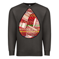 Smoke african fabric pattern teardrop earrings 3 Premium Sweatshirt - BundleAndBundleShop