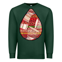 Sports Green african fabric pattern teardrop earrings 3 Premium Sweatshirt - BundleAndBundleShop