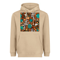 Mushroom western gemstone aztec seamless pattern Heavyweight Hoodie - BundleAndBundleShop