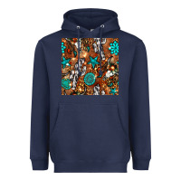 Navy western gemstone aztec seamless pattern Heavyweight Hoodie - BundleAndBundleShop