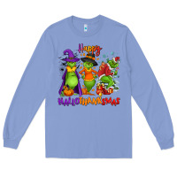 Colony Blue Happy Hallothanksmas Long Sleeve Tee - NancyCooperArtShop