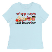 Baby Blue 100 days school Ladies Tee - MaliasSmallBusiness